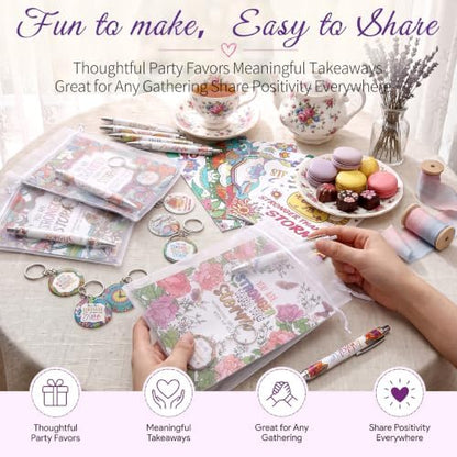 Sinload 96 Pcs Positive Coloring Book Gift Set with Inspirational Pens