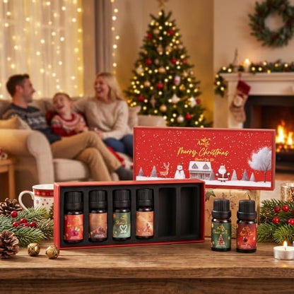 Auelife Christmas Essential Oils Set for Diffuser for Home, 6 * 10ml