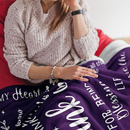 Thank You Gifts for Women, Thank You Gifts Blanket 60"X50" Purple