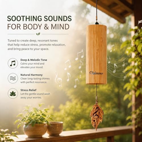 Wind Chimes for Outside Natural Bamboo Windchimes Unique Rain Chime