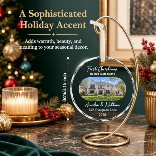 Personalized New Home Photo Ornament 2026, Housewarming Gift for