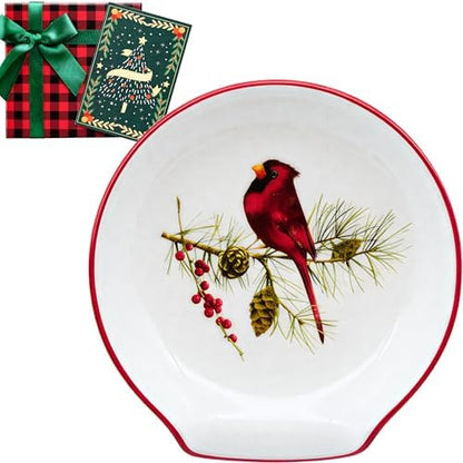 Christmas Spoon Rest - Cardinal Christmas Decorations, Red Christmas