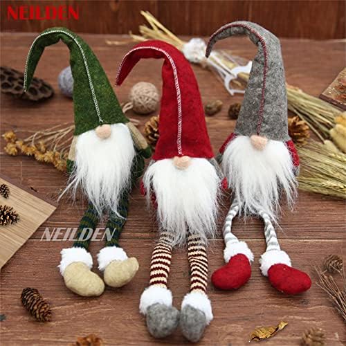 BWFY 3pcs new Christmas Decoration Long Legs Rudolph Doll Christmas