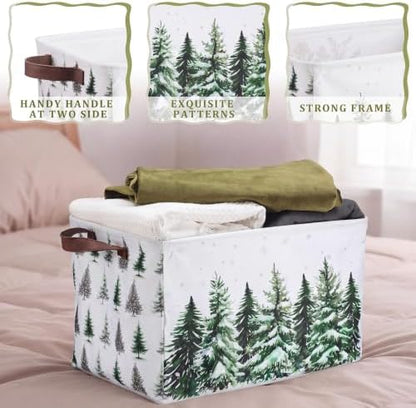 Fourluoo 6 Pack Christmas Tree Storage Basket with Handles