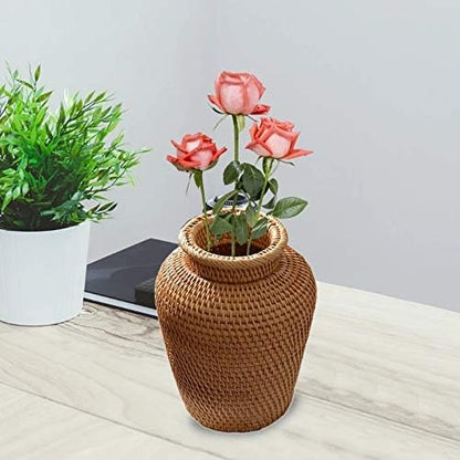 Autumn Rattan Woven Vase Art Vase Fashion Tabletop Decoration Plants