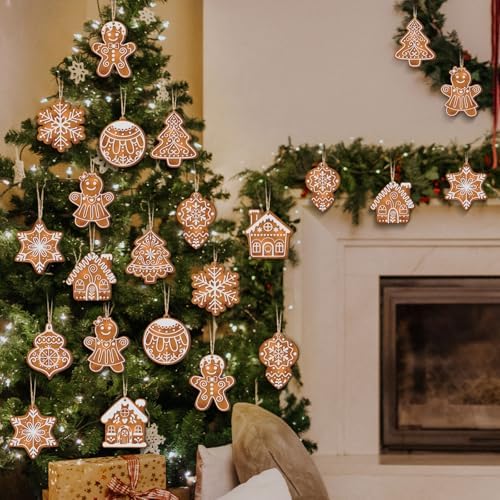 36 Pcs Gingerbread Christmas Ornaments Gingerbread Tree Decorations