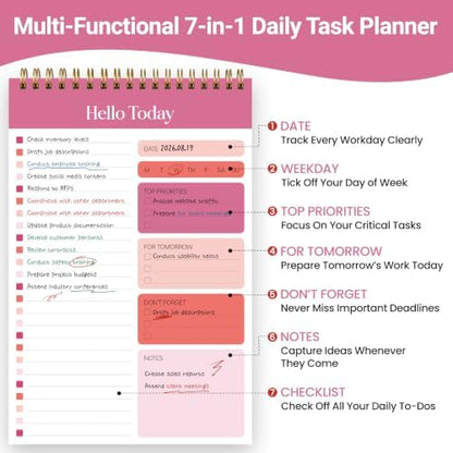To Do List Notepad, Undated Daily Planner Notebook for Work