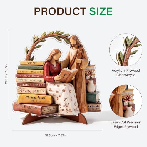 Religious Gifts for Women, God Says I Am Bible Verse Desk Decor for