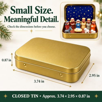 Mini Nativity in a Tin Box, Mini Nativity Set, Pocket Nativity