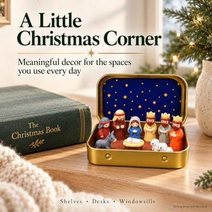 Mini Nativity in a Tin Box, Mini Nativity Set, Pocket Nativity