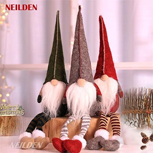 BWFY 3pcs new Christmas Decoration Long Legs Rudolph Doll Christmas