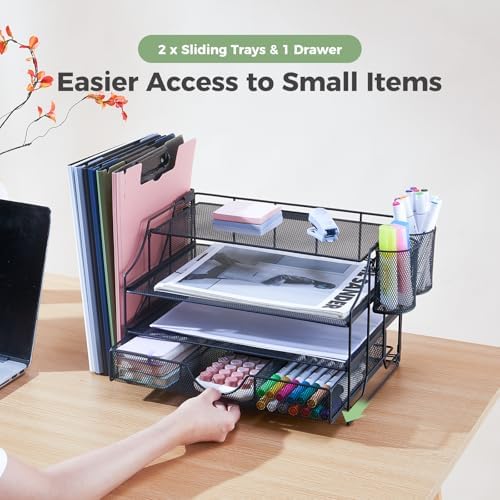 Desk Organizers and Accessories, 4 Tier Paper Letter Tray Organizer