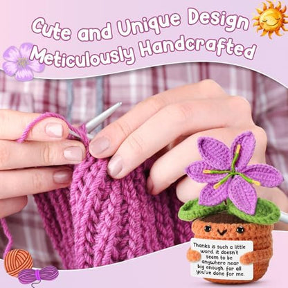 Crochet Purple Lily Thank You Gift – Handmade Appreciation Flower Doll