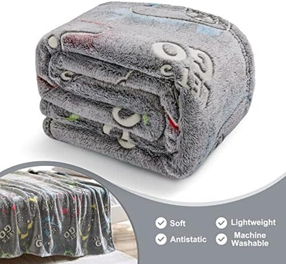 Jekeno Glow in The Dark Gaming Blanket Gamer Game Controller Throw
