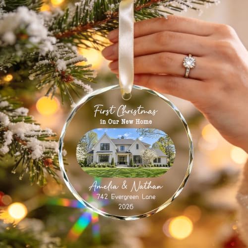 Personalized New Home Photo Ornament 2026, Housewarming Gift for