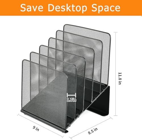 LEKETREE File Organizer for Desk, File Folder Organizer with 5-Section