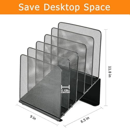 LEKETREE File Organizer for Desk, File Folder Organizer with 5-Section