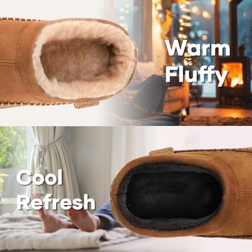 Zigzagger Men's Slip On Moccasin Slippers Indoor Outdoor