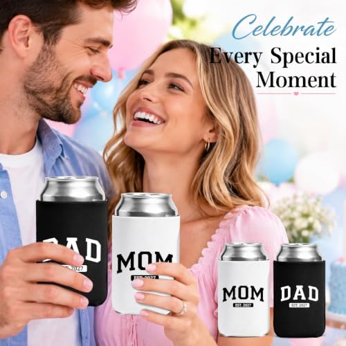 Mom and Dad 2027 Can Coolers Set of 2, New Parents Gifts for Couples
