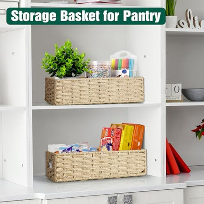 dreamkey Set of 2 Wicker Toilet Paper Storage Baskets, Hand-Woven