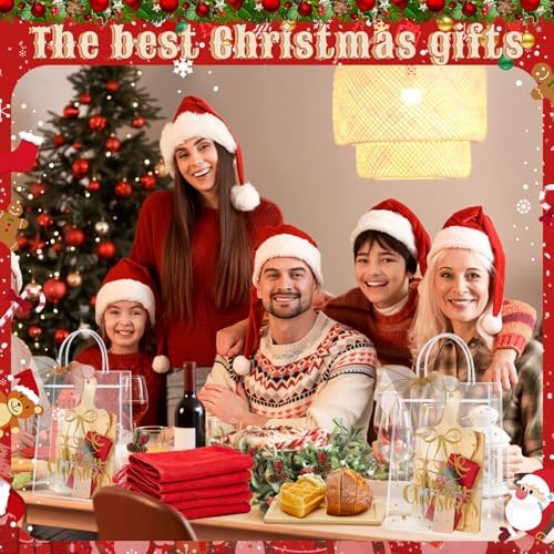 Acellegic 6 Sets Christmas Cheese Cutting Board Gift Set