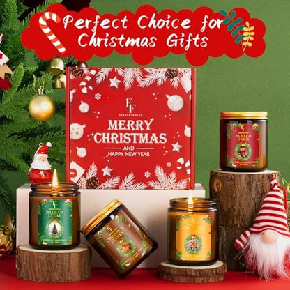 Christmas Candles Set, Scented Candles for Home, 4 Pack Holiday