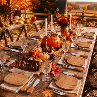 Ziliny 2 Sets Fall Pumpkin Charcuterie Boards, Mini Cheese Board Gifts