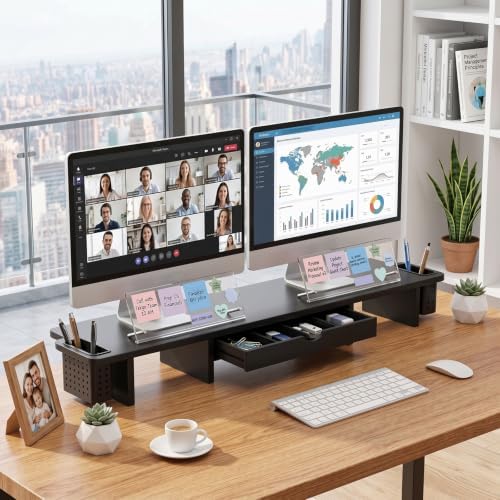 Monitor Memo Board Holder 14"x5",Office Organization Memo Holders