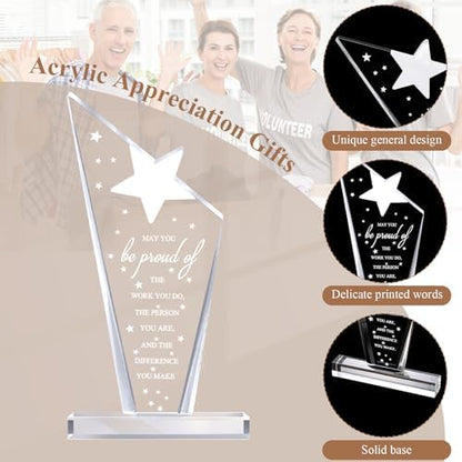Maitys 1 Pcs Thank You Gift Employee Appreciation Acrylic Plaque Star