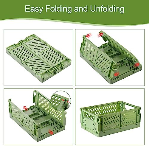 HUUSMOT 6-Pack Collapsible Small Plastic Storage Baskets