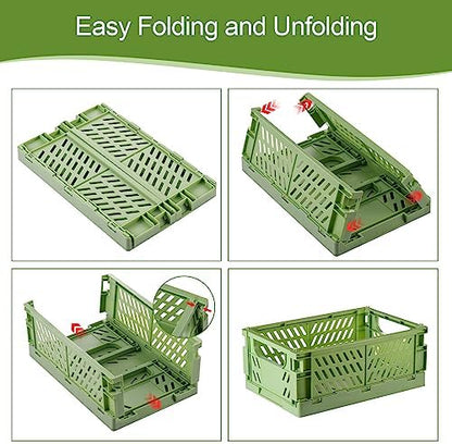 HUUSMOT 6-Pack Collapsible Small Plastic Storage Baskets