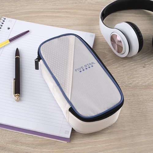 Five Star Pencil Pouch Zipper High-Capacity Storage Organizer Case for