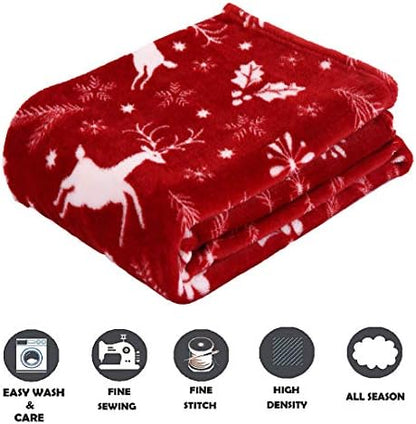 Elegant Comfort Luxury Velvet Super Soft Christmas Prints Fleece