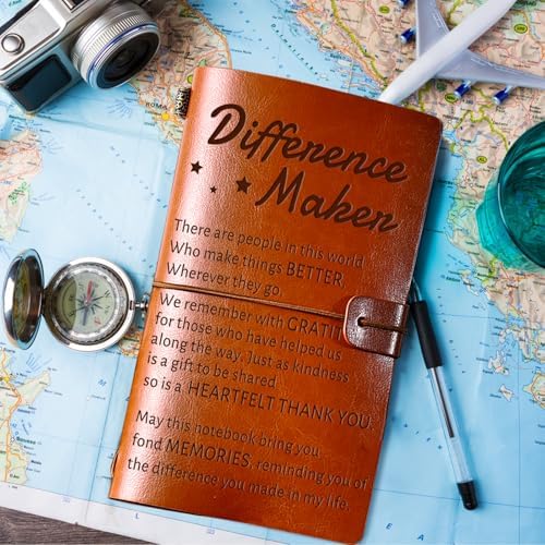 PRSTENLY Difference Maker Leather Journal, Thank You Gifts for Women