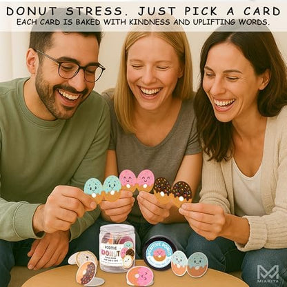 Positive Donut Jar, Funny Pun Gifts for Women, Teens, Coworkers, 60