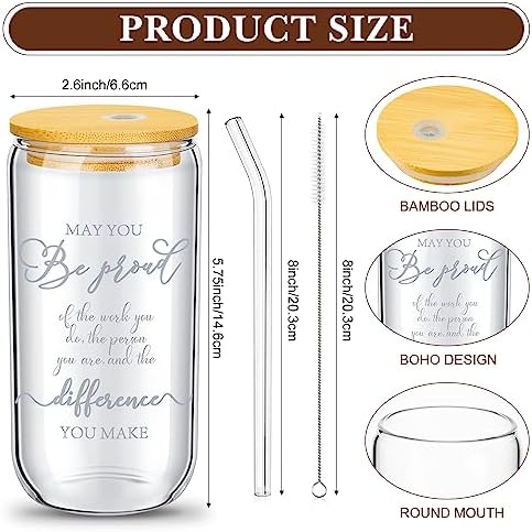 6 Set Employee Appreciation Gifts Bulk Glass Cups, Exquisite