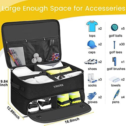 YOREPEK Golf Gifts for Men, 2 Layer Golf Trunk Organizer for 2 Pair
