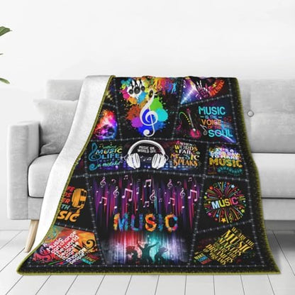 Music Gifts for Men Women,Music Blanket Gifts For Musical Lovers