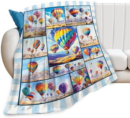 Balloon Blanket Hot Air Balloon Throw Blanket Soft Warm Cozy Fuzzy