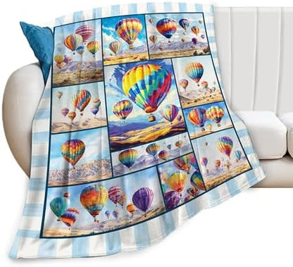 Balloon Blanket Hot Air Balloon Throw Blanket Soft Warm Cozy Fuzzy