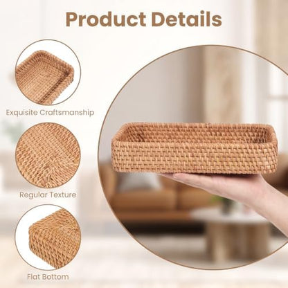 Small Rattan Basket for Entryway Table Coffee Table Living Room