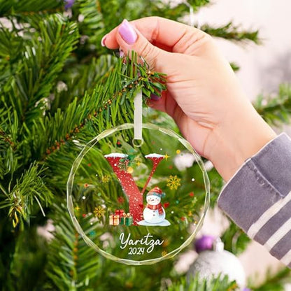 Personalized Letter Ornaments for Christmas Tree, Custom A-Z Name