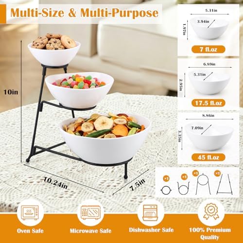 2 Set 3 Tiered Serving Trays & Platters for Serving Parties
