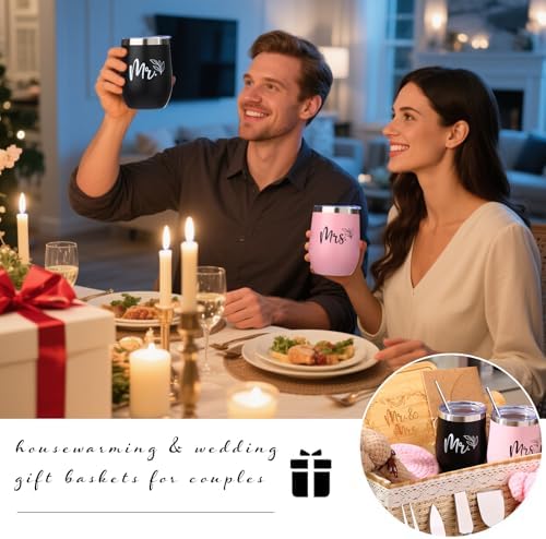 Wedding Gift Basket - 21 Pieces Gifts for Couple Mr and Mrs