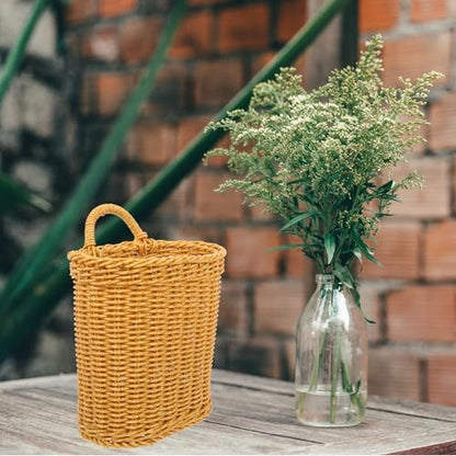 2pcs Wall Hanging Storage Basket with Handle, PP Woven Holder