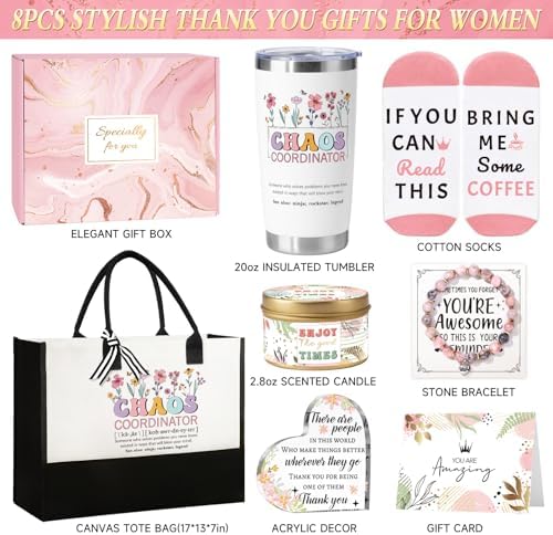 Thank You Gifts for Women, Birthday Christmas Appreciation Gift Basket
