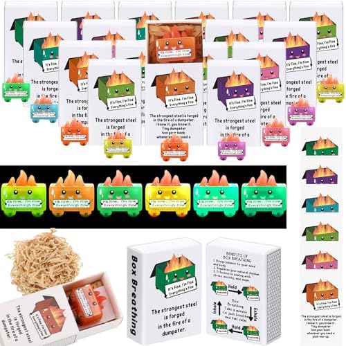 Realspring 24 Sets Dumpster Figurine Desk Ornament Accessories, Cute