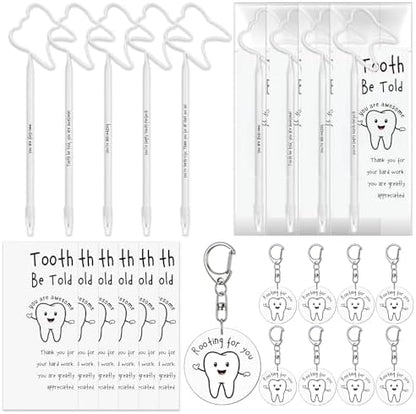 Gersoniel 10 Sets Dental Hygienist Appreciation Gifts Set Tooth Pens