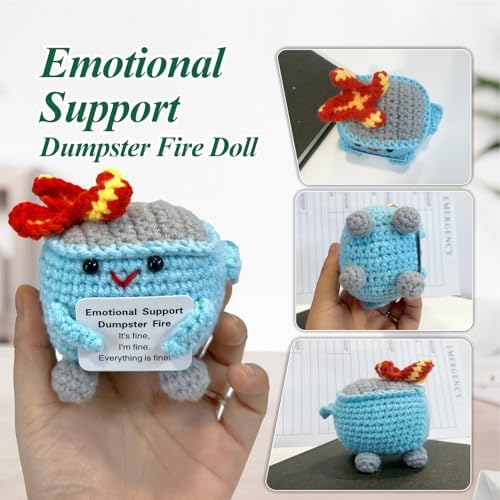 Emotional Support Dumpster Fire, Positive Crochet Gifts for Women