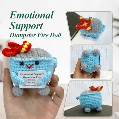 Emotional Support Dumpster Fire, Positive Crochet Gifts for Women